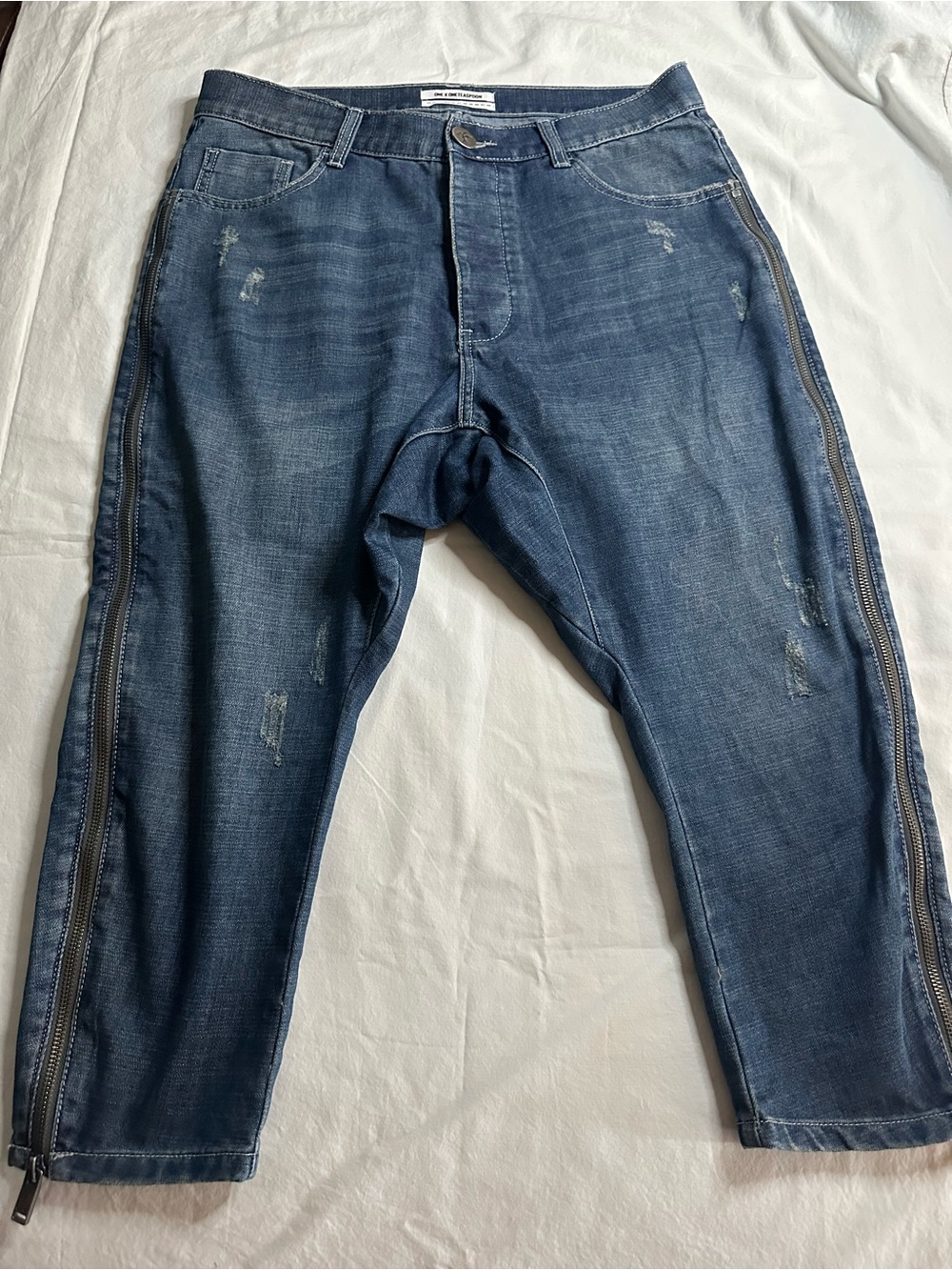 One x Oneteaspoon Kingpins Crop Side Zipper Jeans Size 25